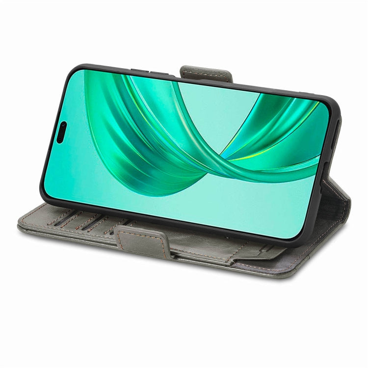 For Honor X8b CaseNeo Splicing Dual Magnetic Buckle Leather Phone Case(Gray)