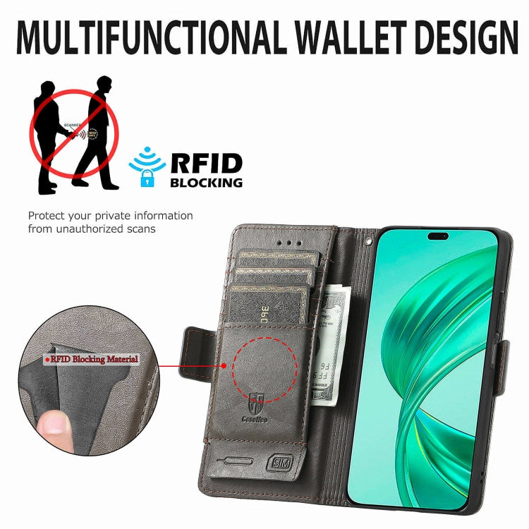 For Honor X8b CaseNeo Splicing Dual Magnetic Buckle Leather Phone Case(Gray)