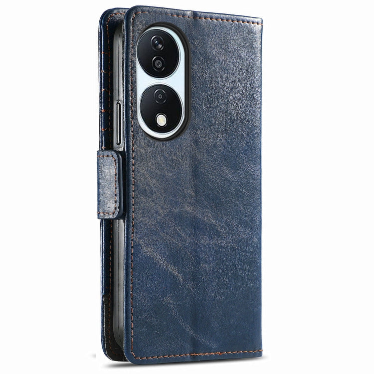 For Honor X7B CaseNeo Splicing Dual Magnetic Buckle Leather Phone Case(Blue)