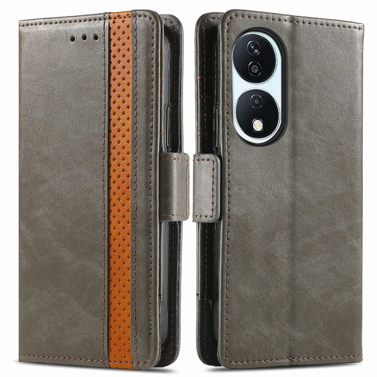 For Honor X7B CaseNeo Splicing Dual Magnetic Buckle Leather Phone Case(Gray)