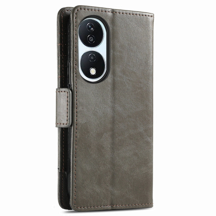 For Honor X7B CaseNeo Splicing Dual Magnetic Buckle Leather Phone Case(Gray)