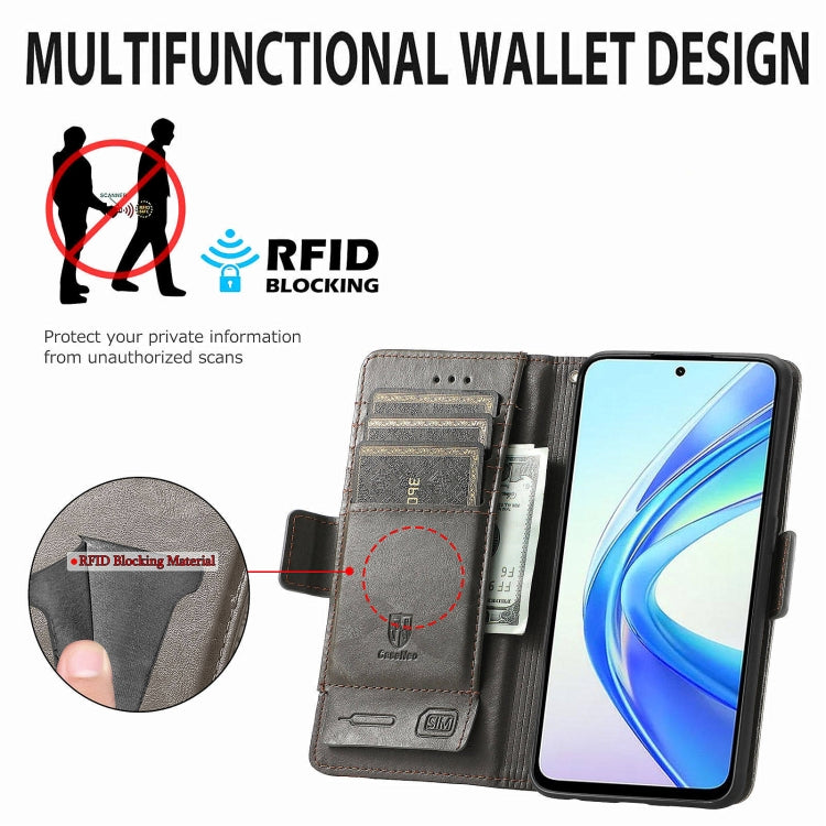 For Honor X7B CaseNeo Splicing Dual Magnetic Buckle Leather Phone Case(Gray)