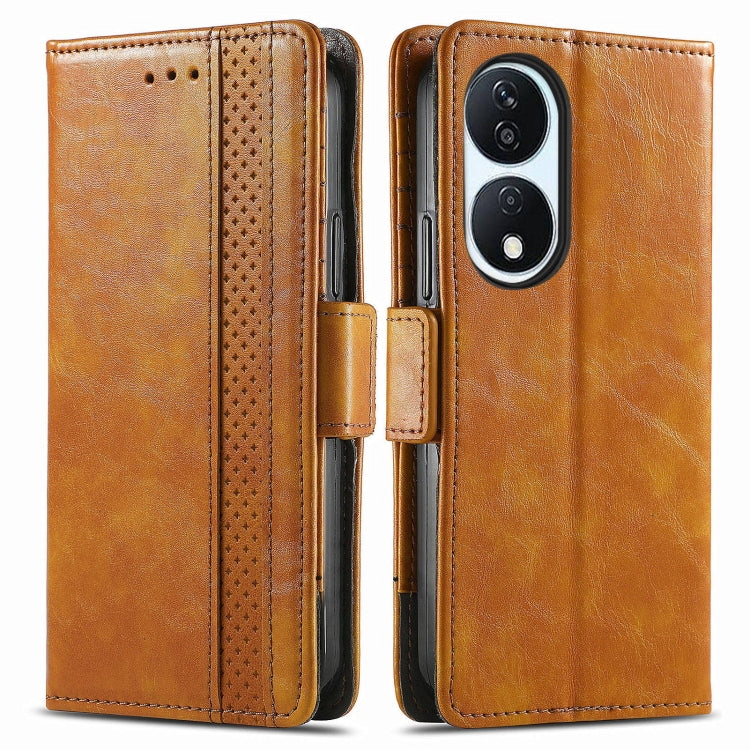 For Honor X7B CaseNeo Splicing Dual Magnetic Buckle Leather Phone Case(Khaki)