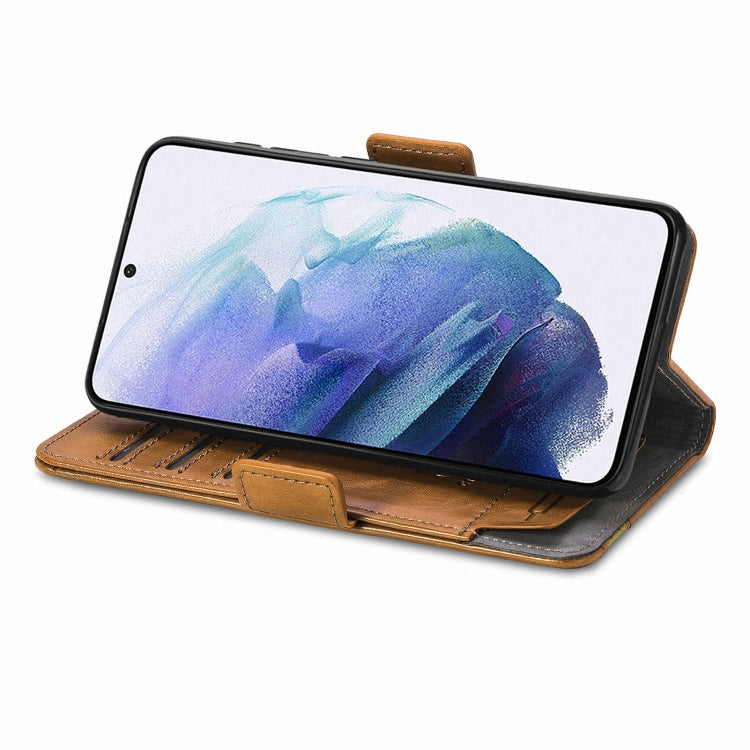 For Honor X7B CaseNeo Splicing Dual Magnetic Buckle Leather Phone Case(Khaki)