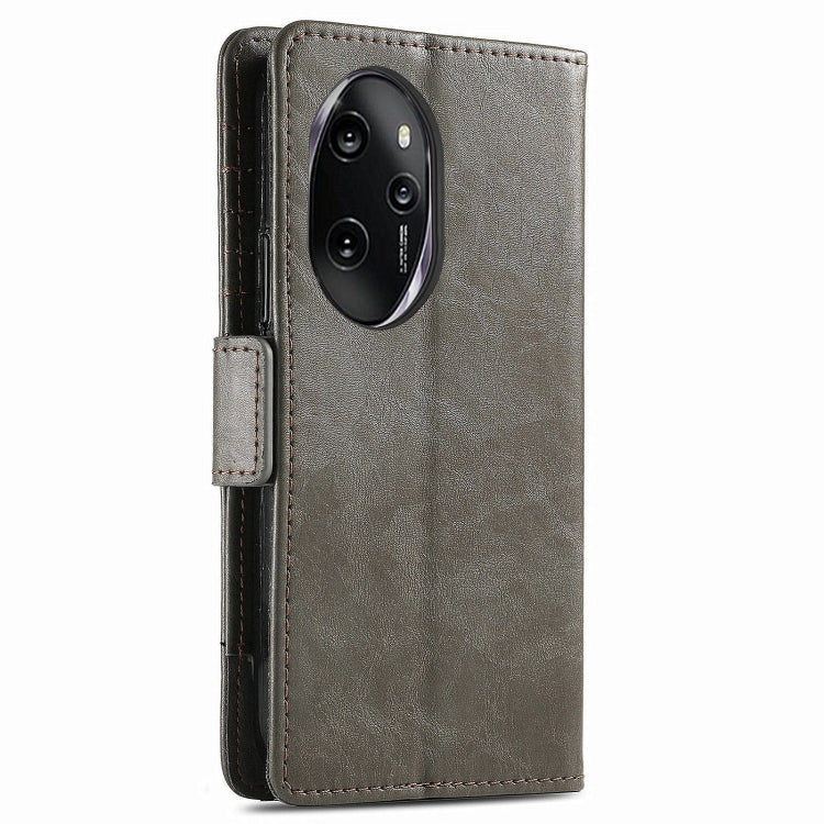 For Honor 100 Pro 5G CaseNeo Splicing Dual Magnetic Buckle Leather Phone Case(Gray)