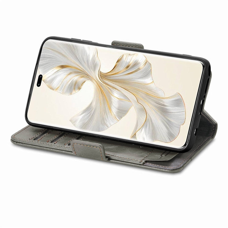 For Honor 100 Pro 5G CaseNeo Splicing Dual Magnetic Buckle Leather Phone Case(Gray)