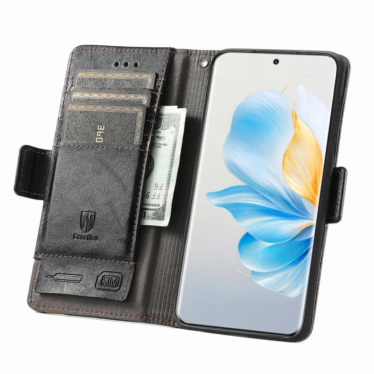 For Honor 100 5G CaseNeo Splicing Dual Magnetic Buckle Leather Phone Case(Black)