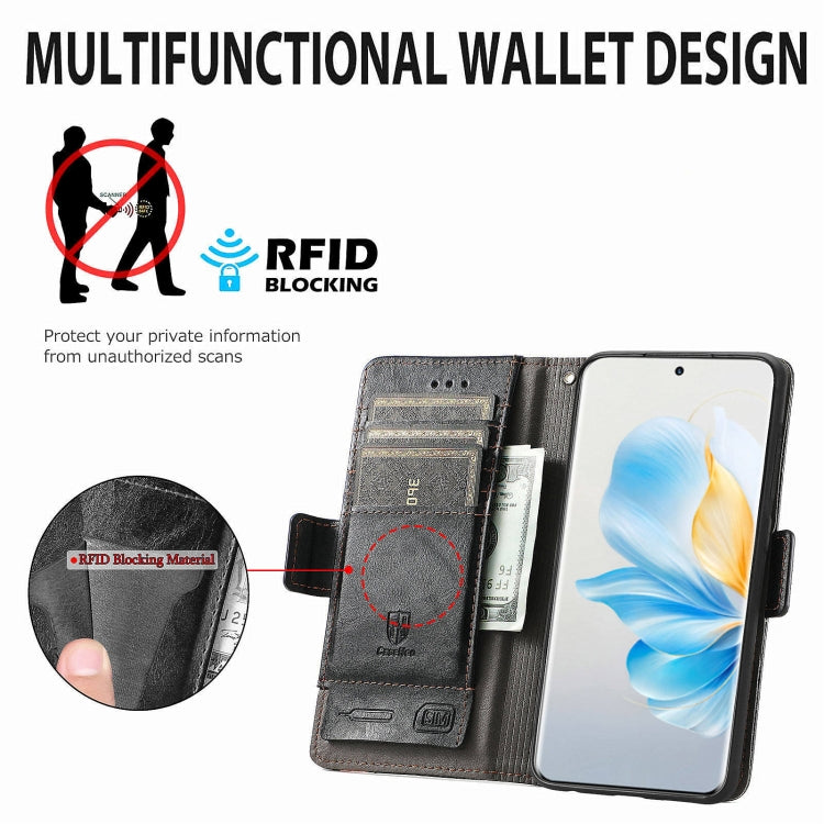 For Honor 100 5G CaseNeo Splicing Dual Magnetic Buckle Leather Phone Case(Black)
