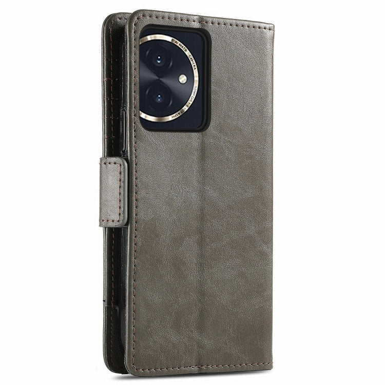 For Honor 100 5G CaseNeo Splicing Dual Magnetic Buckle Leather Phone Case(Gray)