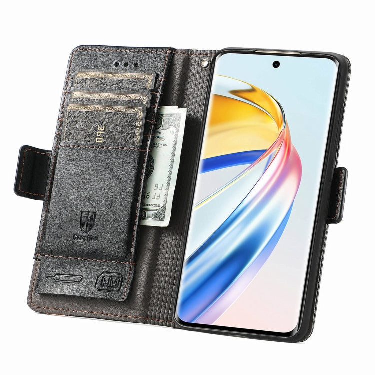 For Honor X9b CaseNeo Splicing Dual Magnetic Buckle Leather Phone Case(Black)