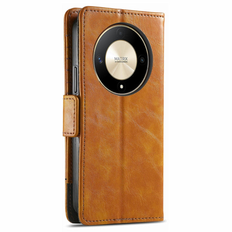 For Honor X9b CaseNeo Splicing Dual Magnetic Buckle Leather Phone Case(Khaki)