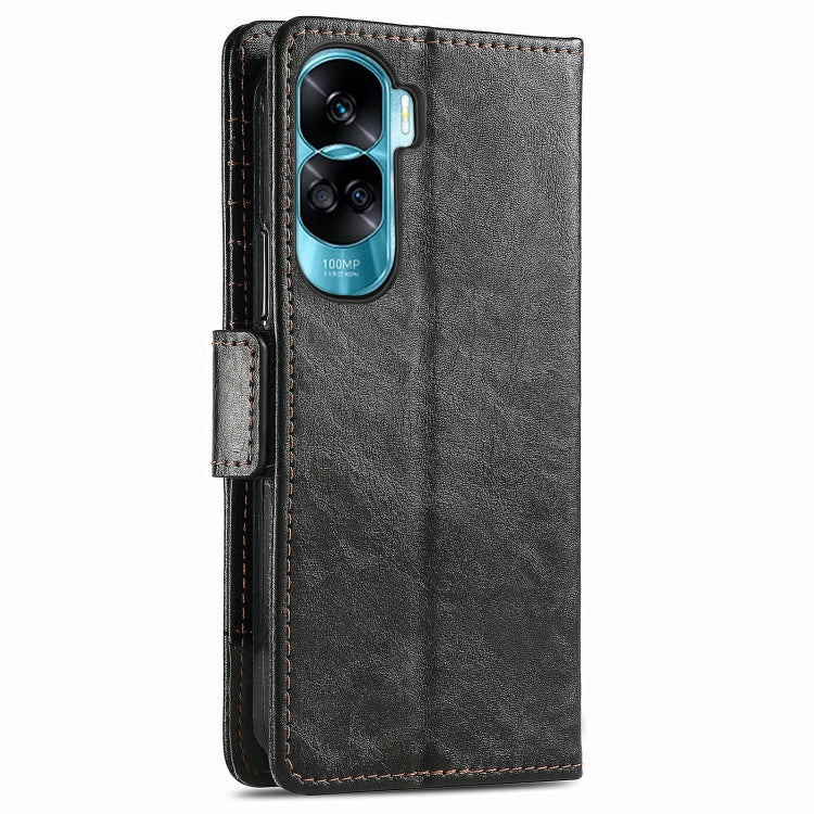 For Honor X50i CaseNeo Splicing Dual Magnetic Buckle Leather Phone Case(Black)