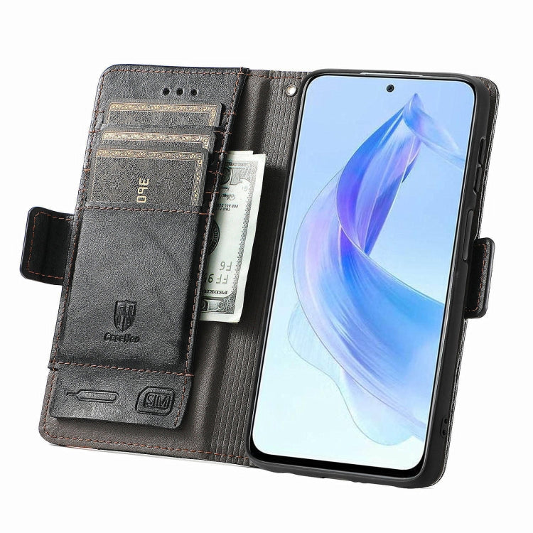 For Honor X50i CaseNeo Splicing Dual Magnetic Buckle Leather Phone Case(Black)