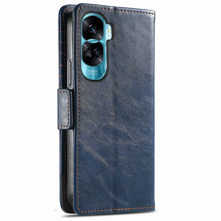 For Honor X50i CaseNeo Splicing Dual Magnetic Buckle Leather Phone Case(Blue)