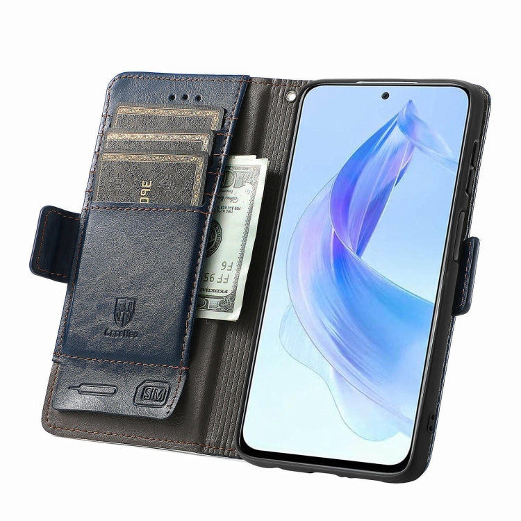 For Honor X50i CaseNeo Splicing Dual Magnetic Buckle Leather Phone Case(Blue)