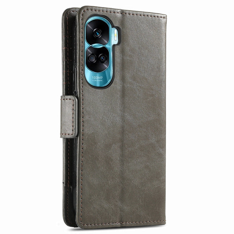 For Honor X50i CaseNeo Splicing Dual Magnetic Buckle Leather Phone Case(Gray)