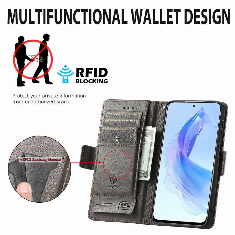 For Honor X50i CaseNeo Splicing Dual Magnetic Buckle Leather Phone Case(Gray)