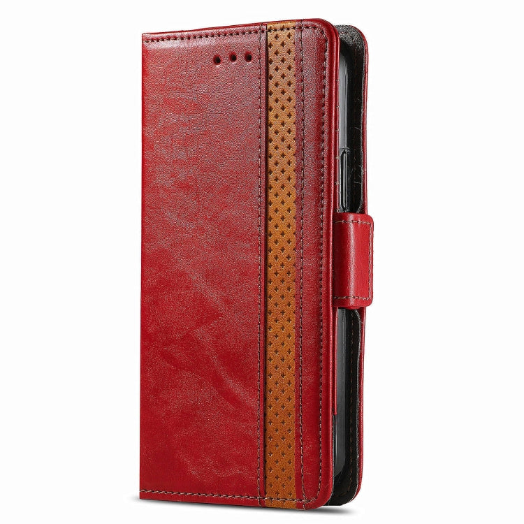 For Honor X50i CaseNeo Splicing Dual Magnetic Buckle Leather Phone Case(Red)