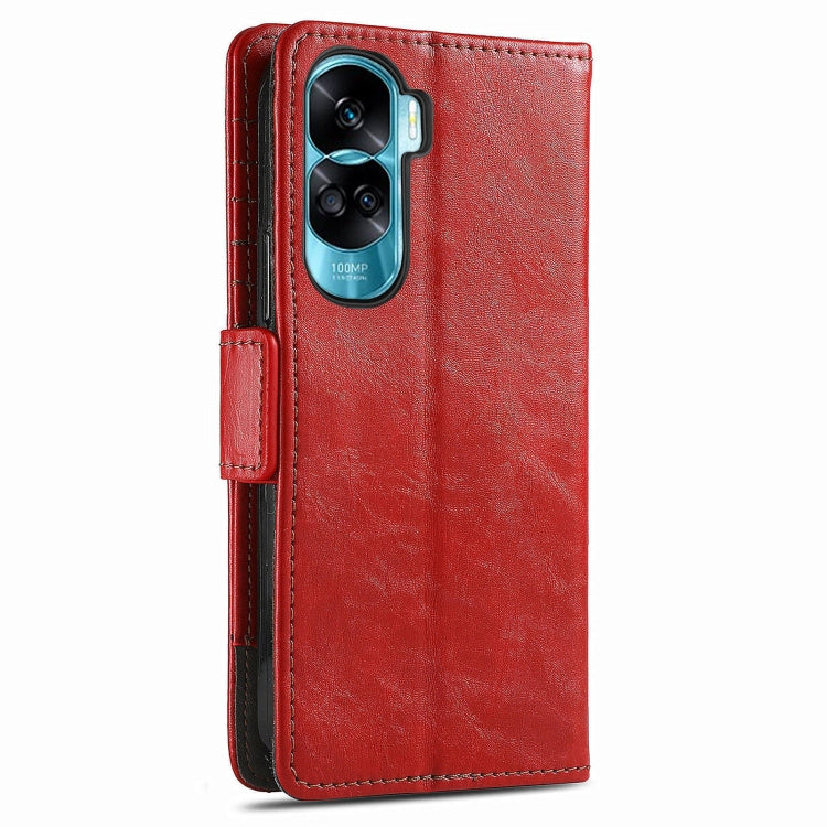 For Honor X50i CaseNeo Splicing Dual Magnetic Buckle Leather Phone Case(Red)