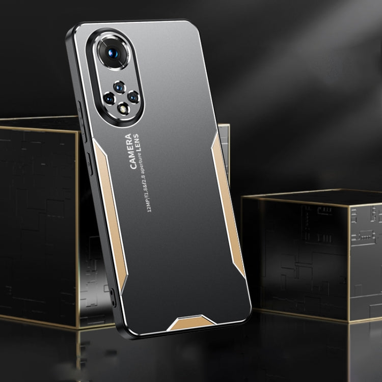 For Honor 50 Pro Blade Series TPU Hybrid Metal Phone Case(Gold)