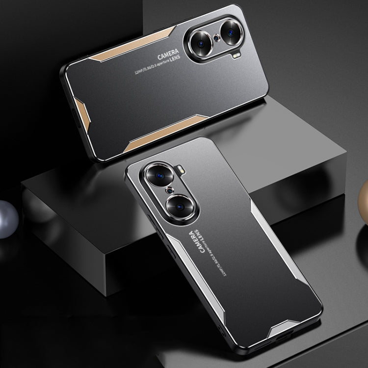 For Honor 60 Blade Series TPU Hybrid Metal Phone Case(Gold)