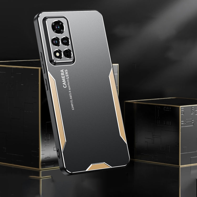 For Honor V40 5G Blade Series TPU Hybrid Metal Phone Case(Silve)