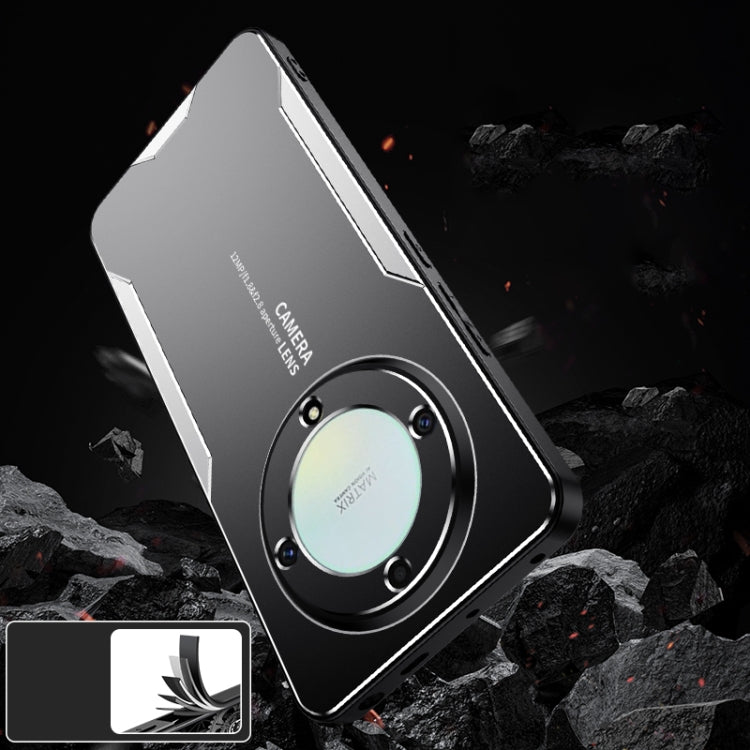 For Honor X9a Blade Series TPU Hybrid Metal Phone Case(Gold)