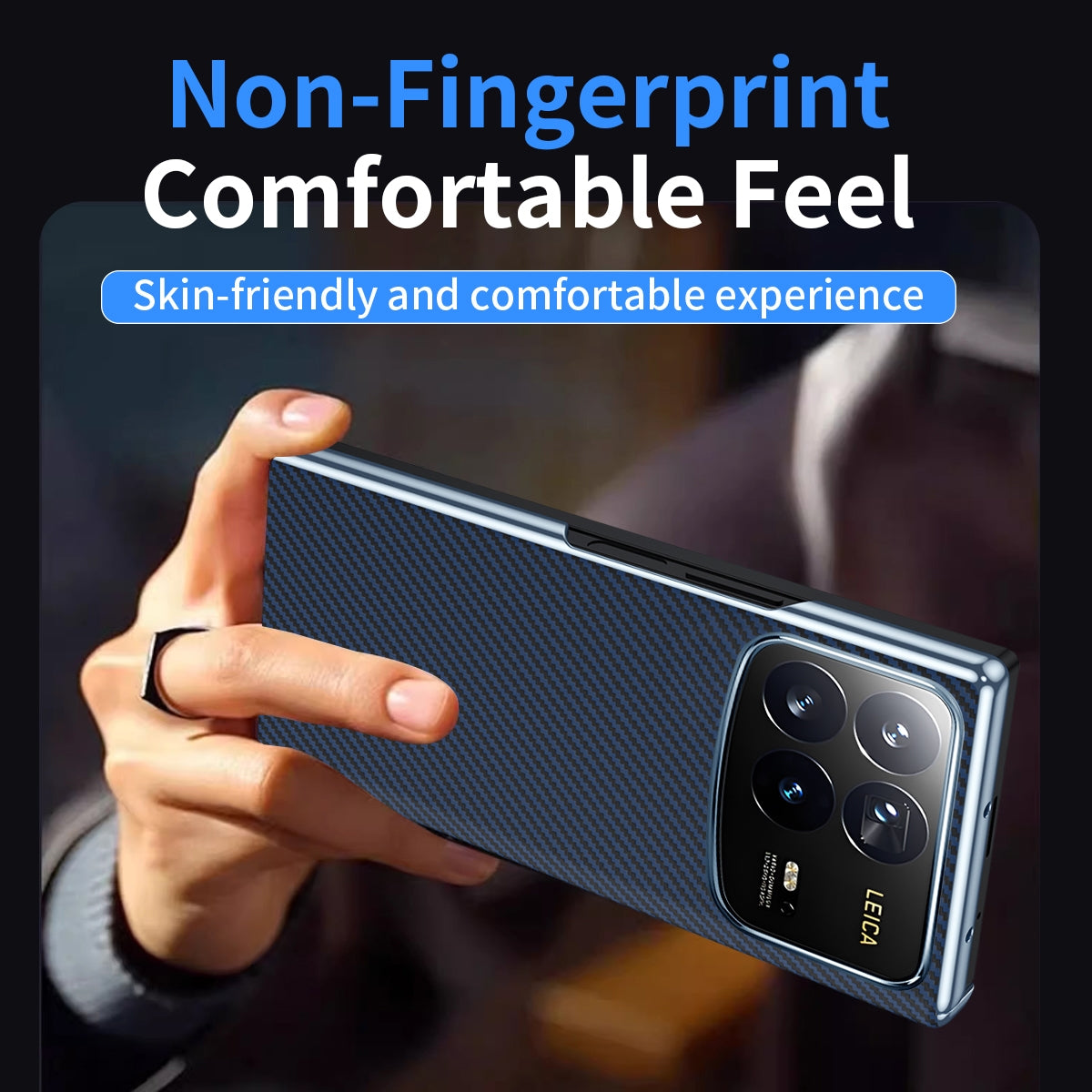 For Xiaomi MIX Fold 4 Electroplated Carbon Fiber Pattern Folding Phone Case with Hinge(Blue)