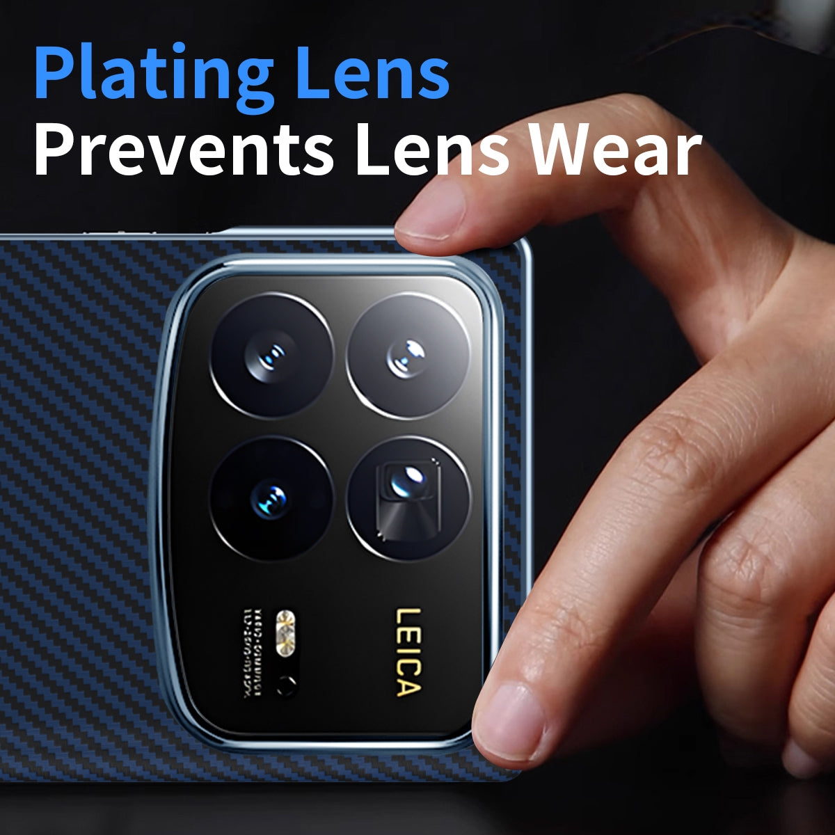 For Xiaomi MIX Fold 4 Electroplated Carbon Fiber Pattern Folding Phone Case with Hinge(Blue)