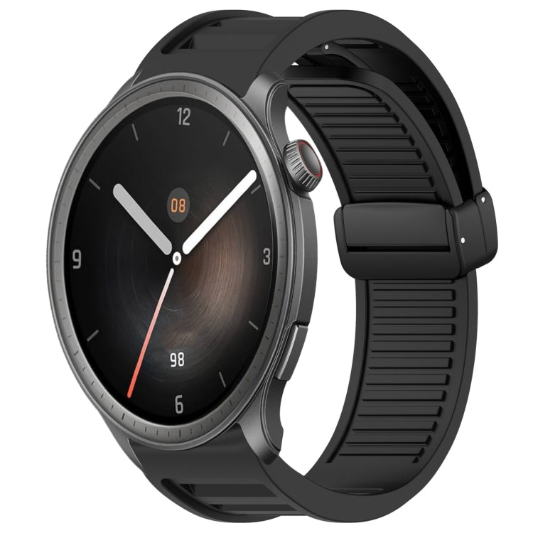 22mm Fold Magnetic Buckle Silicone Watch Band, For Amazfit Balance, For Amazfit Bip 5