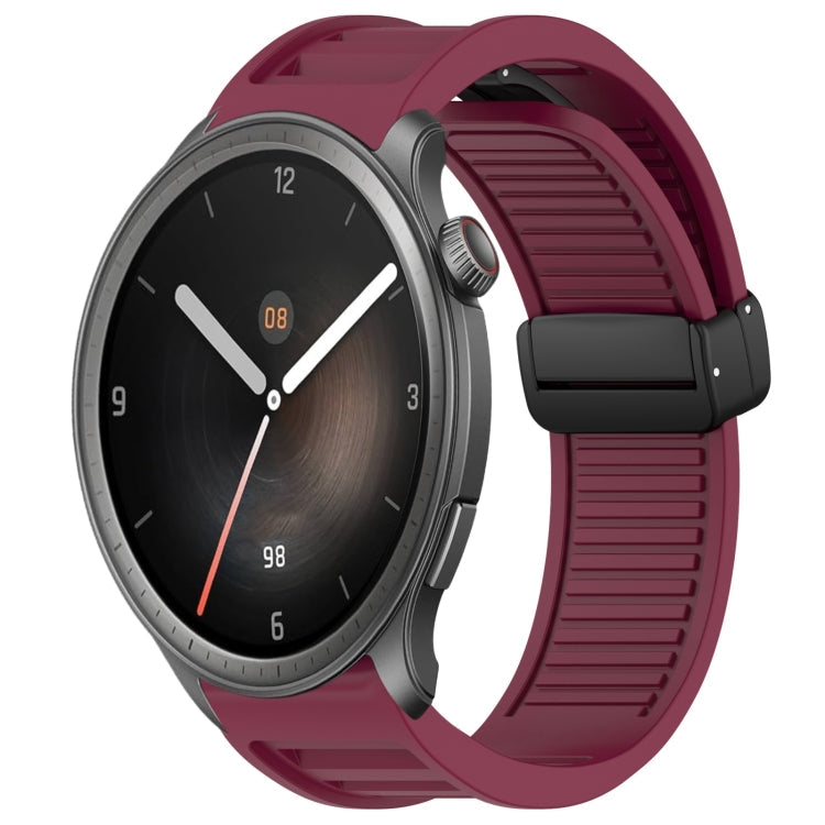22mm Fold Magnetic Buckle Silicone Watch Band, For Amazfit Balance, For Amazfit Bip 5