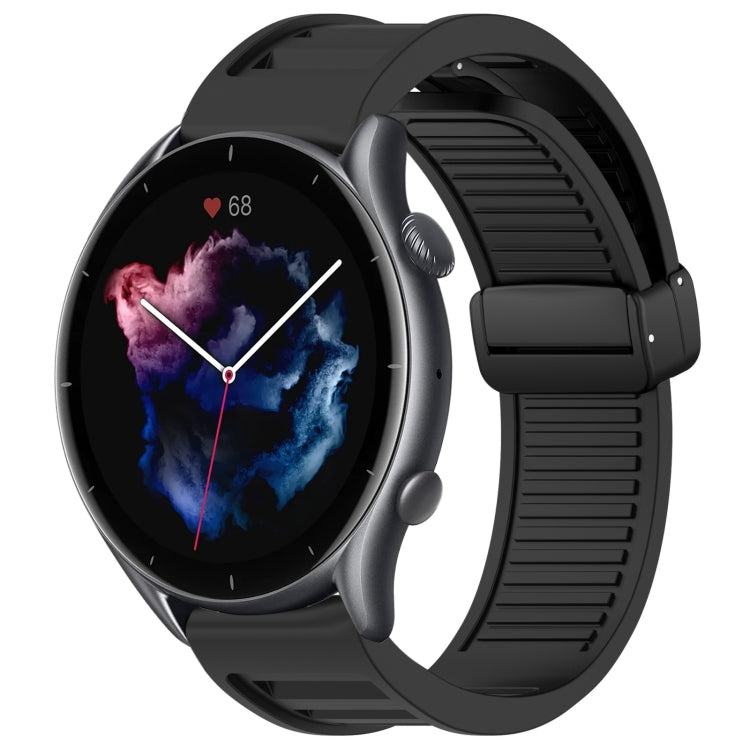 22mm Fold Magnetic Buckle Silicone Watch Band, For Amazfit GTR 3, For Amazfit GTR 2e