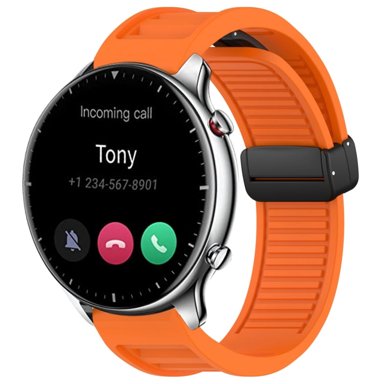 22mm Fold Magnetic Buckle Silicone Watch Band, For Amazfit GTR 2, For Amazfit 3