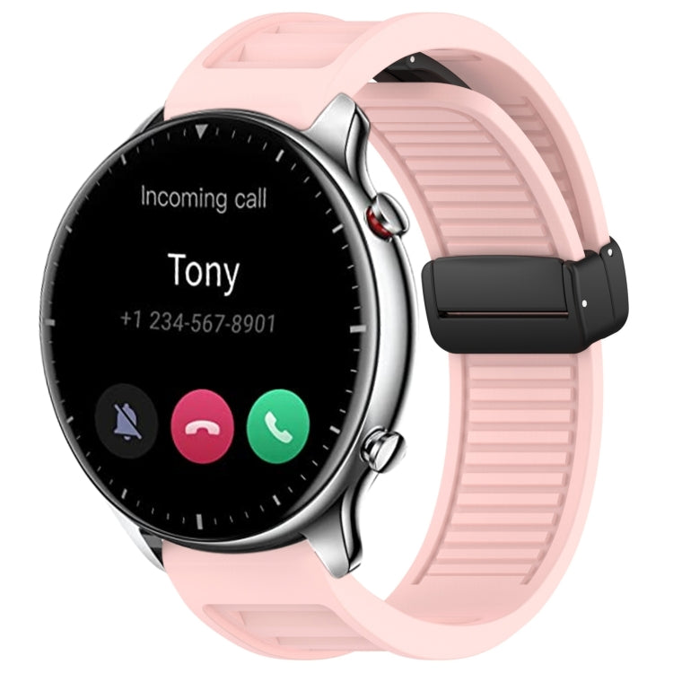 22mm Fold Magnetic Buckle Silicone Watch Band, For Amazfit GTR 2, For Amazfit 3