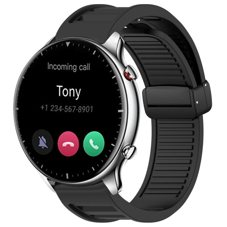 22mm Fold Magnetic Buckle Silicone Watch Band, For Amazfit GTR 2, For Amazfit 3