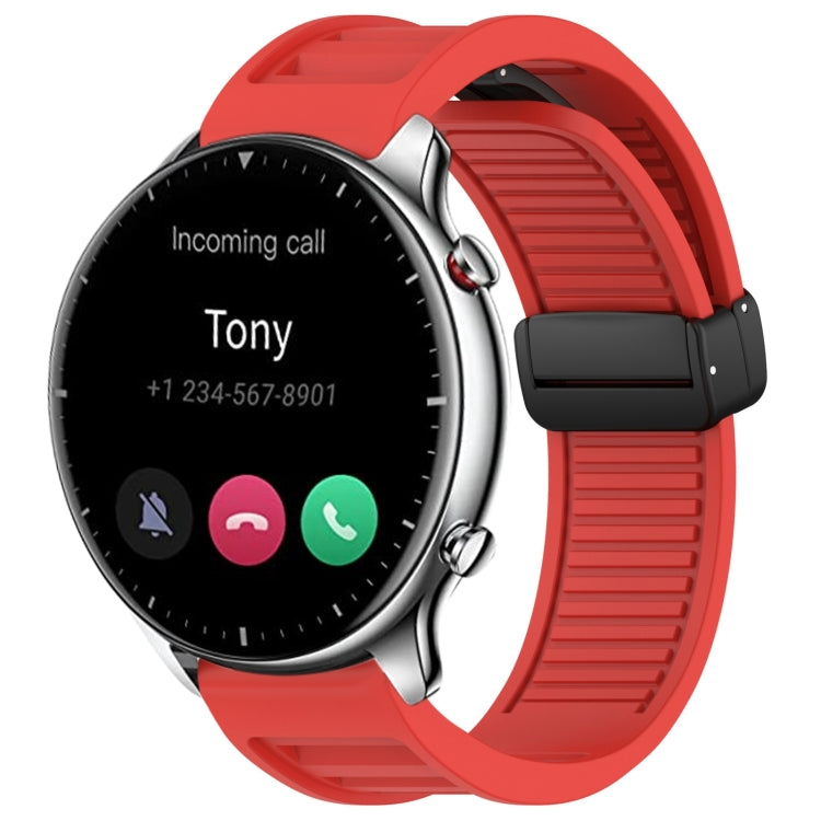 22mm Fold Magnetic Buckle Silicone Watch Band, For Amazfit GTR 2, For Amazfit 3