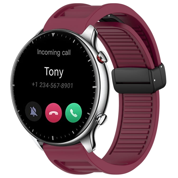 22mm Fold Magnetic Buckle Silicone Watch Band, For Amazfit GTR 2, For Amazfit 3