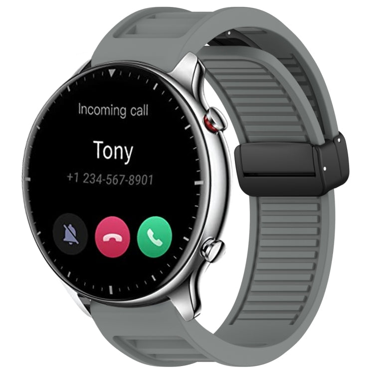22mm Fold Magnetic Buckle Silicone Watch Band, For Amazfit GTR 2, For Amazfit 3