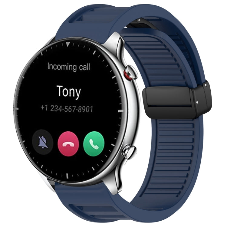 22mm Fold Magnetic Buckle Silicone Watch Band, For Amazfit GTR 2, For Amazfit 3