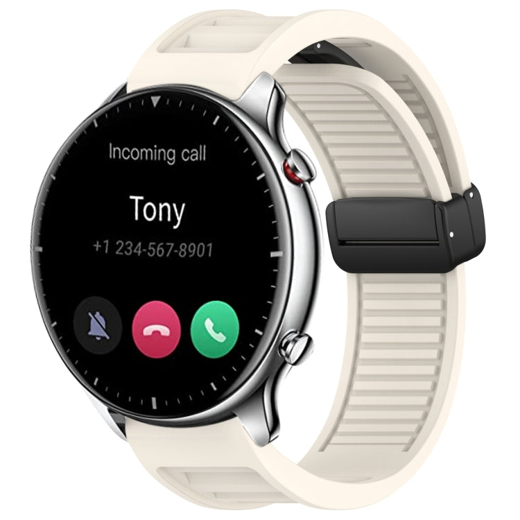 22mm Fold Magnetic Buckle Silicone Watch Band, For Amazfit GTR 2, For Amazfit 3