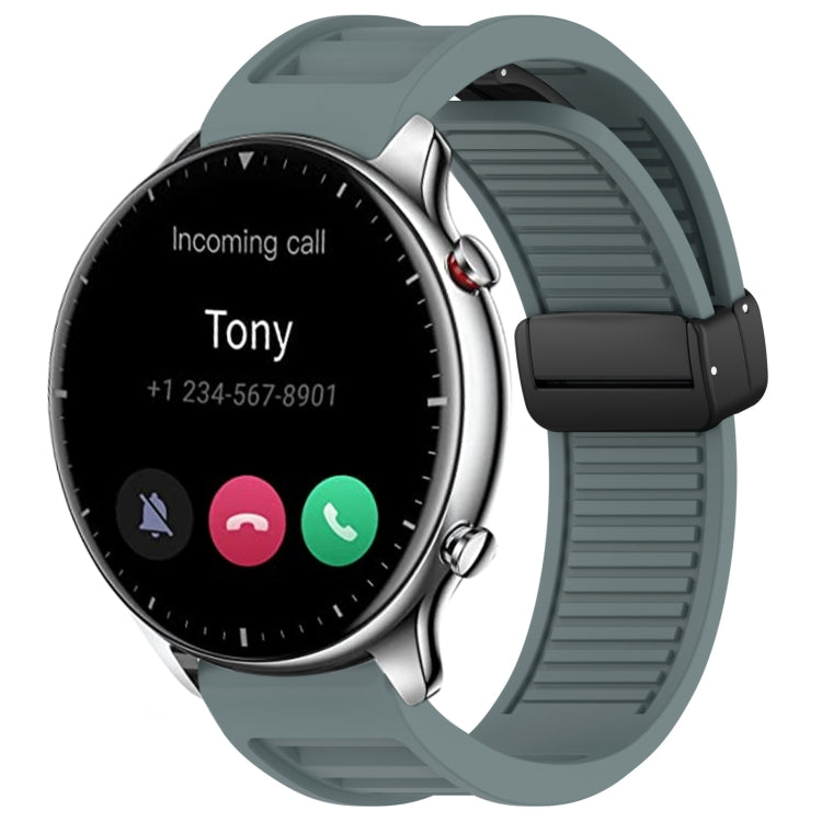 22mm Fold Magnetic Buckle Silicone Watch Band, For Amazfit GTR 2, For Amazfit 3