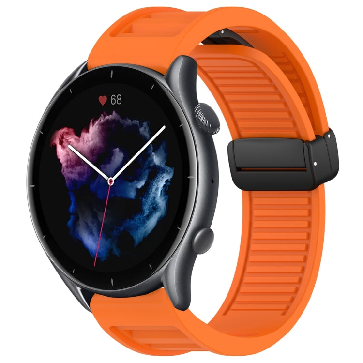 22mm Fold Magnetic Buckle Silicone Watch Band, For Amazfit GTR 2, For Amazfit 3