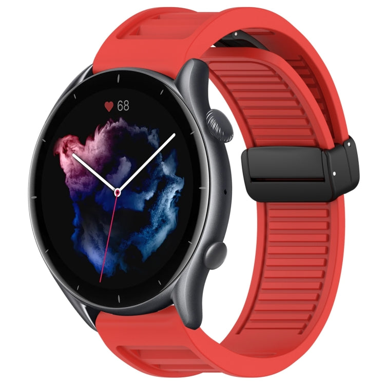 22mm Fold Magnetic Buckle Silicone Watch Band, For Amazfit GTR 2, For Amazfit 3