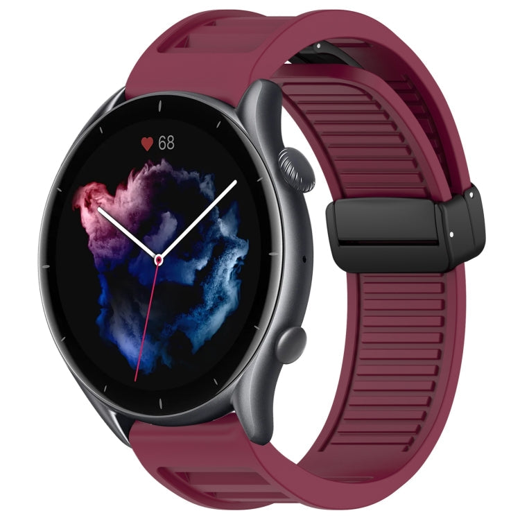 22mm Fold Magnetic Buckle Silicone Watch Band, For Amazfit GTR 2, For Amazfit 3