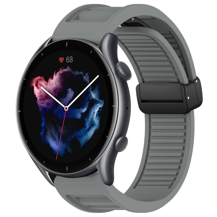 22mm Fold Magnetic Buckle Silicone Watch Band, For Amazfit GTR 2, For Amazfit 3