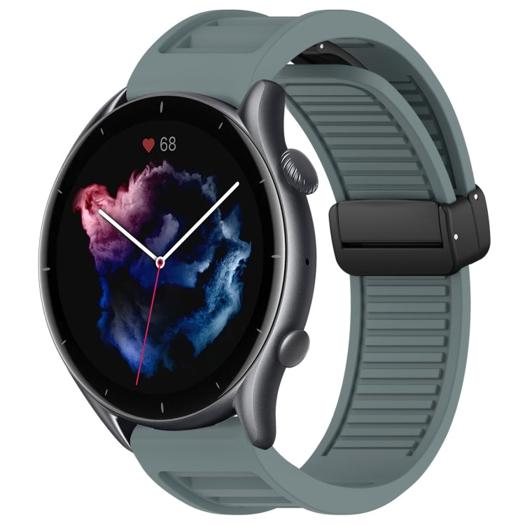 22mm Fold Magnetic Buckle Silicone Watch Band, For Amazfit GTR 2, For Amazfit 3
