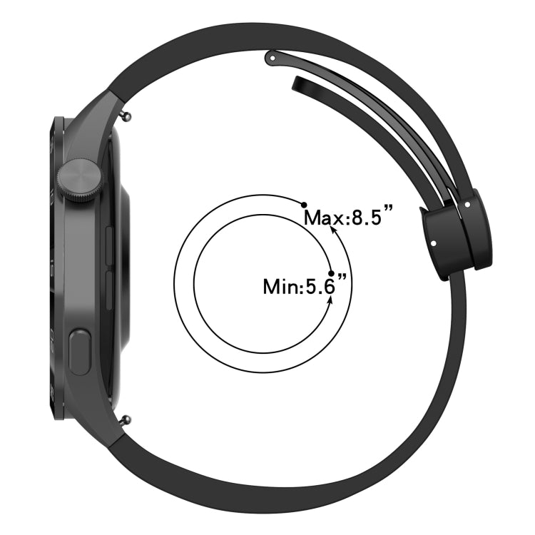 22mm Fold Magnetic Buckle Silicone Watch Band, For Amazfit GTR 2, For Amazfit 3