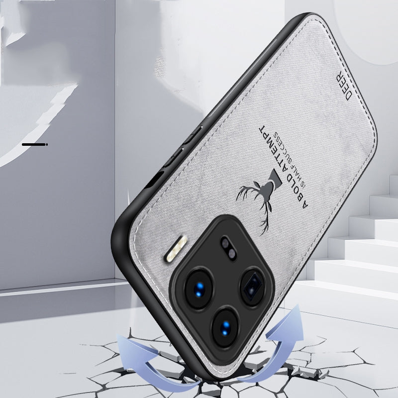 For Xiaomi 15 Deer Head Cloth Skin All-inclusive Phone Case(Black)