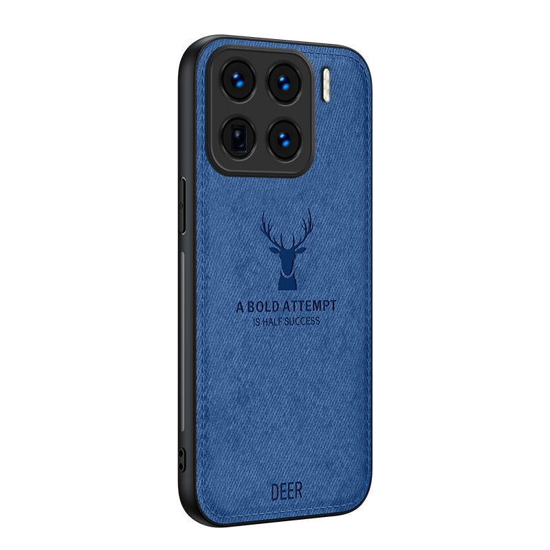 For Xiaomi 15 Pro Deer Head Cloth Skin All-inclusive Phone Case(Blue)