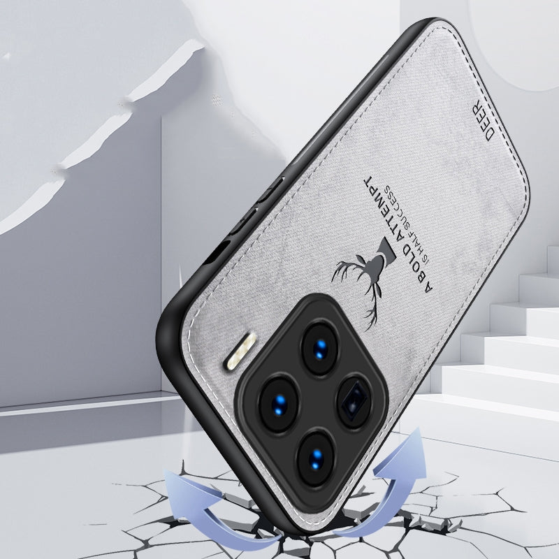 For Xiaomi 15 Pro Deer Head Cloth Skin All-inclusive Phone Case(Blue)